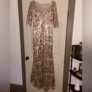 Elegant Sequin Floral Gown